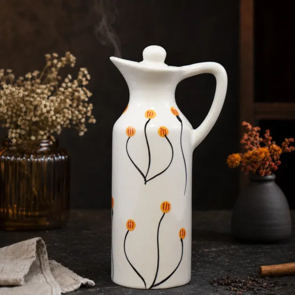 Minimalist Floral Ceramic Oil Dispenser hover