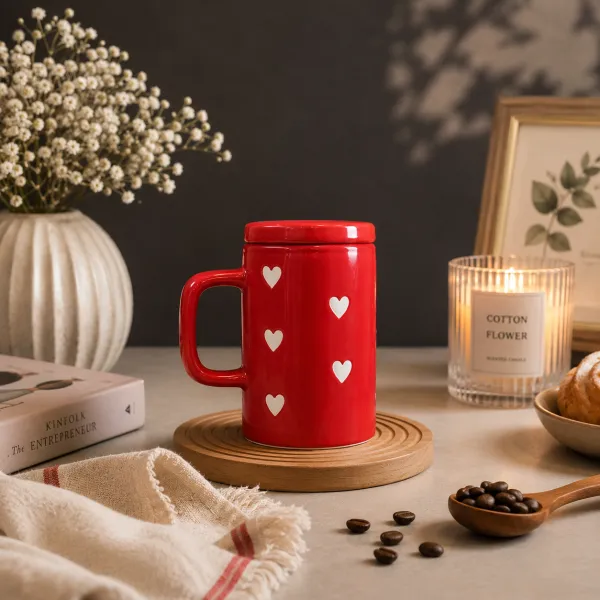 "Cafe Cozy" Lidded Ceramic Mug hover